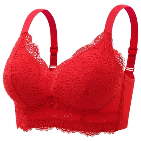 Fall Savings Clearance 2023! TUOBARR Front Closure Bras for Women,Womens  Solid Lace Lingerie Bras Plus Size Underwear Bralette Bras Comfortable Bra  Red 