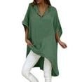 thumbnail image 3 of Womens Tops Boho Dressy Linen Raglan Teacher Outfit Stretch Teacher Outfits for Women 2026, Green,S, 3 of 9