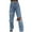 Blue, variant on Viikei Pants for Women Plus Size Womens Pants Womens Jeans Clearance High-Waist Elastic Ripped Distressed Loose Jeans with Pocket
