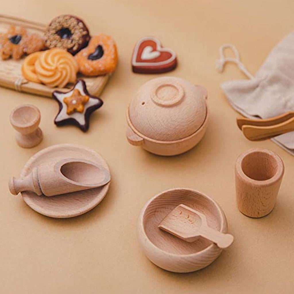 8 Outils Bac Sensoriel En Bois - Ustensiles De Cuisine Jouets Pour Enfants, Montessori, Motricité Fine (3 Ans Et +)