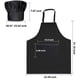 thumbnail image 2 of Disfraz de chef SATINIOR para mujer y hombre con delantal y gorro de chef, color negro, 2 of 6
