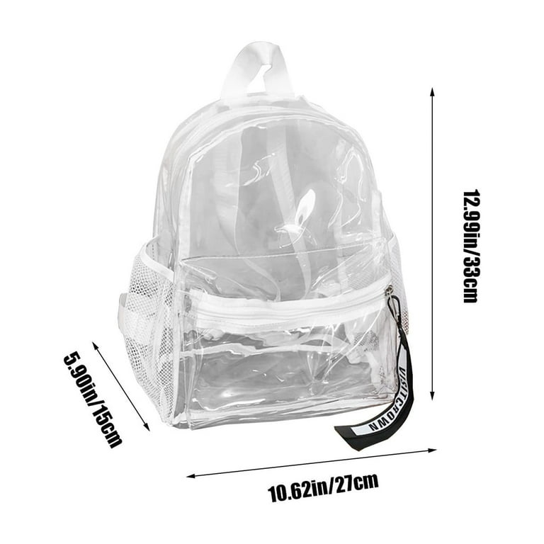 Matoen Clear Backpack Stadium Approved - Clear Mini Backpack Heavy Duty  White Clear Backpack Small Clear Backpack Transparent PVC See Through Bags  - Walmart.com