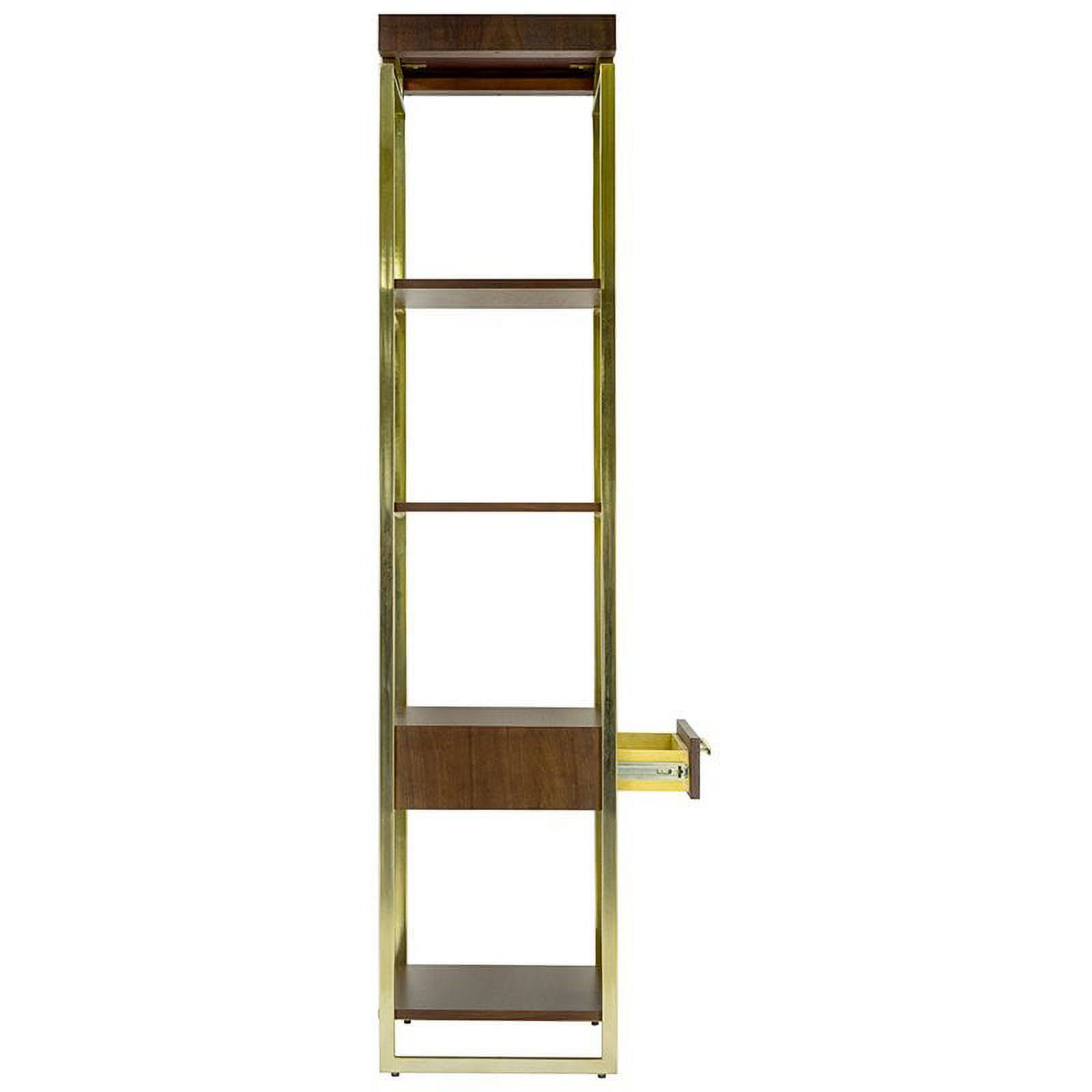 Yosemite Duette 4 Shelf Narrow Bookcase in Rich Nut Brown