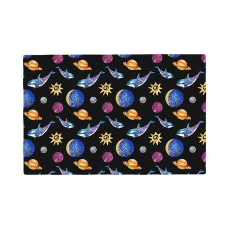 

Placemats Set of 4 Whales In Space Place mats for Dining Table Indoor/Outdoor Cute Heat Resistant Washable Table Mats(18 x 12 )