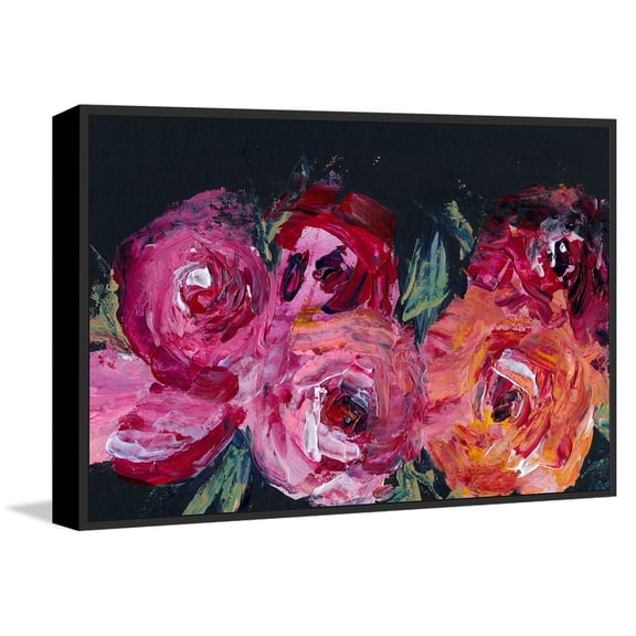 MARMONT HILL - Handmade Blooming Rose Floater Framed Print on Canvas 45 x 30
