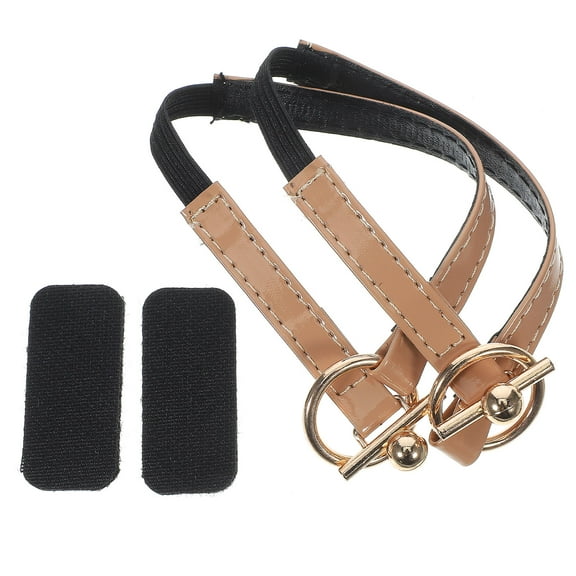 Tineasur Women's Khaki Heel Strap PU Material Comfortable High Heel Accessory for Dress Shoes