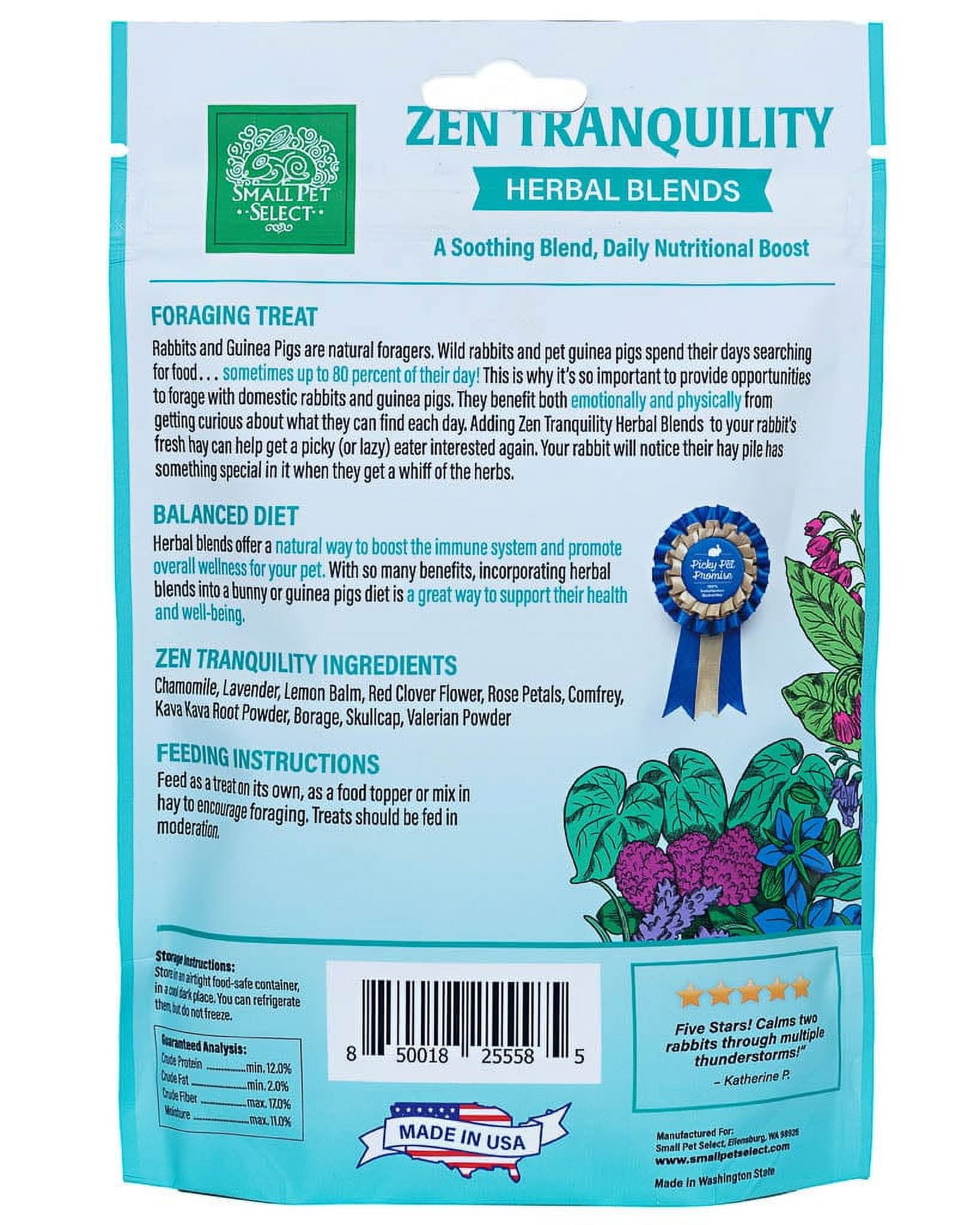 Small Pet Select - Herbal Sampler, Natural Herbal Treats for Rabbits, Guinea Pigs, and Other Small Animals, Five Flavors, 2.5oz Each
