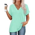 thumbnail image 3 of Blusas WIHOLL Primavera para mujer 2025, casual, elegante, cuello en V, verde S, 3 of 5