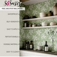thumbnail image 5 of S4Sassy Peel & Stick Vinyl Wallpaper, Chic Retro Leaf Wallpaper Contact Paper Waterproof - Green, 25"x240", Removable Wall Covering for Home Decor in Bedrooms & Living Areas, Renter Spaces, Cabinets, 5 of 9