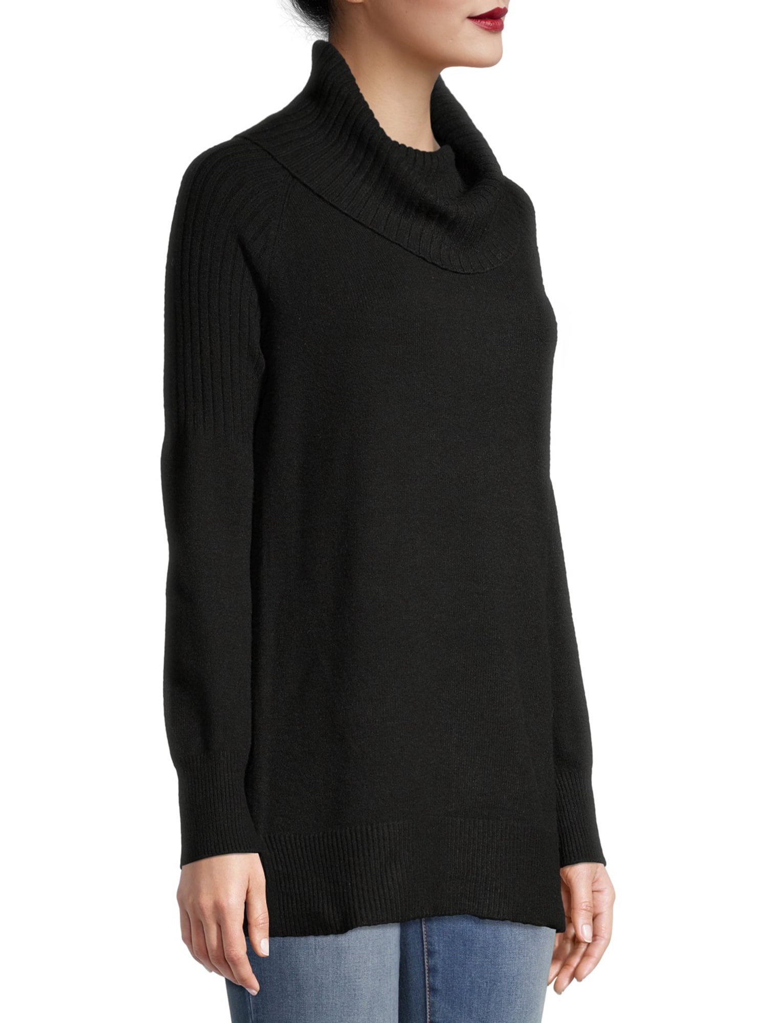 Time and Tru Women's Cowl Neck Tunic Sweater