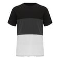 thumbnail image 3 of JLFKNG Mens Shirts Patchwork Color Printed Cotton Shirts For Men Short Sleeve Crew Neck Breathable Loose Fit Lounge Summer Tops, 3 of 4