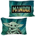 thumbnail image 4 of Star Wars Mandalorian Starfighter Kids 2-Piece Twin/Full Reversible Comforter Set, Microfiber, Green & Blue, Disney, 4 of 9