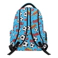 thumbnail image 2 of Kuiaobaty Soccer Ball Print Backpack for Boys 8-12 Rugby Print Bookbag with Multi Pockets Roomy Cool School Backpack Daypack for School, Blue, 2 of 7