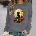 thumbnail image 2 of Kaliqueen Halloween Sweatshirts for Women Spooky Season Funny Long Sleeve Graphic Crewneck Pullover Tops Loose Fit Holiday Outfits with Multi Print, 2 of 6