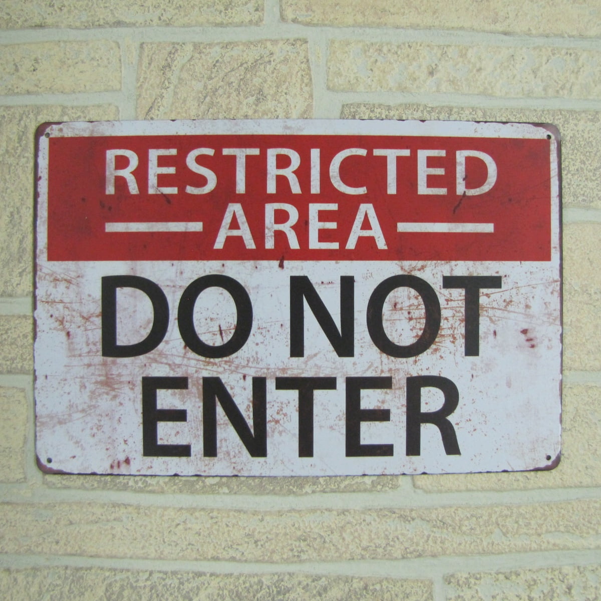 TreasureGurus Do Not Enter Restricted Area Vintage Metal Signs