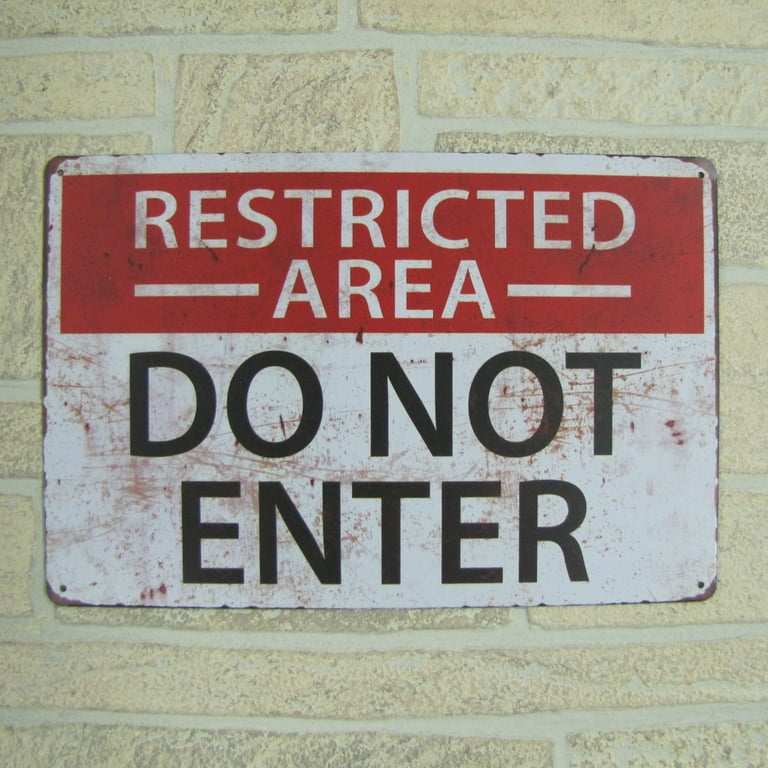 TreasureGurus Do Not Enter Restricted Area Vintage Metal Signs