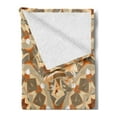 thumbnail image 2 of Tan and Brown Soft Flannel Fleece Throw Blanket, Traditional Round with Retro Floral Elements Abstract Style, Cozy Plush for Indoor and Outdoor Use, 50" x 60", Multicolor, by Ambesonne, 2 of 5