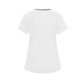 thumbnail image 3 of OGLCCG Scrub Tops Women Short Sleeve V-Neck Nurse Uniform Shirts with Pocket Solid Color Lightweight Care Workers Workwear,S,White, 3 of 4