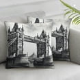 thumbnail image 3 of nygtbtfer Throw Pillow Cushion Cover, Old Fashion London Tower Bridge Scenery Art Print, Decorative Square Accent Pillow Case, Black White, 3 of 7