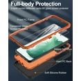 thumbnail image 3 of for Samsung Galaxy S21 Plus 5G Phone Case, Dust-Proof Port Cover, Full-Body Non-Slip Silicone Rubber Covered, Military Grade Drop-Proof Shockproof, Orange/Black, 3 of 14