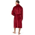 thumbnail image 4 of PAVILIA Mens Soft Robe, Plush Warm Bathrobe for Men, Long Spa Robe with Shawl Collar, Pockets, Trim Piping (Wine), 4 of 9