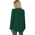 thumbnail image 5 of Uvplove 3/4 Sleeve Blouses for Women Casual Elegant Chiffon V Neck Tops,US Size,Floral Dark Green,S-2XL, 5 of 8