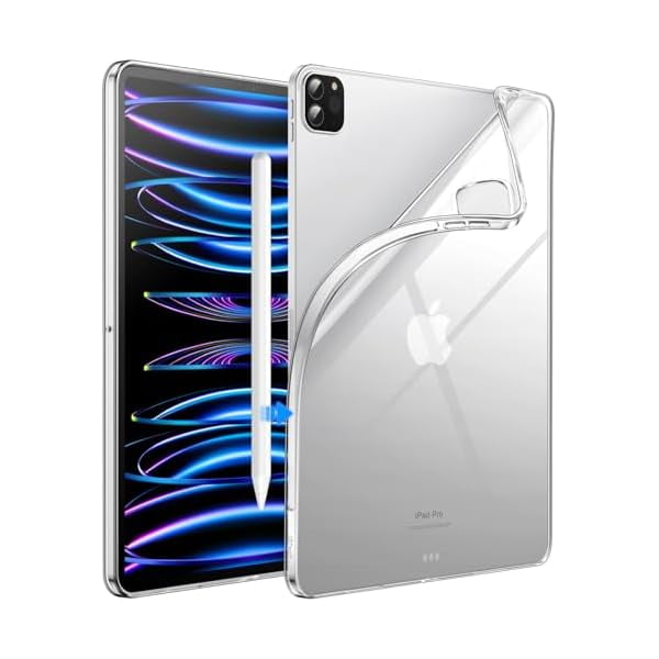 wonim11 JETech Case for iPad Pro 11-Inch 2022/2021/2020 Model (4th/3rd/2nd Generation), Soft TPU Transparent Slim Shockproof Tablet Cover, Support Pencil 2nd Charging (Clear)