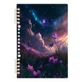 thumbnail image 2 of WOBOGO Purple Flower Sea Notebook College Horizontal Grid Paper Ink Spill Resistant Water Resistant Cover 8.3x5.7x0.4in, 2 of 8