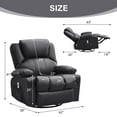 thumbnail image 3 of JONPONY Massage Swivel Rocker Recliner Chair with Vibration Massage and Heat Ergonomic Lounge Chair for Living Room with Rocking Function and Side Pocket, 2 Cup Holders, USB Charge Port,Black, 3 of 13