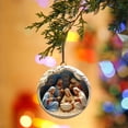thumbnail image 3 of Zhourta Christmas Nativity Scene Ornaments 3.14Inch Car Christmas Tree Hanging Ornament 3D Christmas Tree Retro Style Home Decoration Christmas Gifts Pendants, 3 of 7