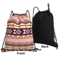 thumbnail image 2 of TEQUAN Drawstring Backpack Sports Gym Sackpack, Retro Aboriginal Tribe Style Pink Prints Polyester Water Resistant String Bag for Women Men, 2 of 8