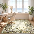 thumbnail image 3 of Design&I 3'x5' Ultra Soft Throw Mat, Sage Boho Cream Vine Farmhouse Border Bathroom Waffle Stripe None Fluffy Washable Easy Care Indoor rug for Bedside Hallway, 3 of 7