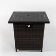 thumbnail image 5 of Olurrisa 28" Propane Gas Fire Pit Table, 50000 BTU Square Steel Fire Pit with Beautiful Wicker Base for Outside Patio Deck Garden Backyard-Black, 5 of 9
