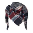 thumbnail image 2 of Winter Blue Women Fall Scarf Classic Tassel Plaid Warm Soft Large Blanket Wrap Shawl Scarves, 2 of 4
