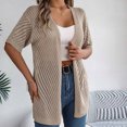 thumbnail image 5 of Diufon Short Sleeve Cardigans for Women Casual Solid Color Breathable Tops Hollow-Out Blouse, 5 of 7