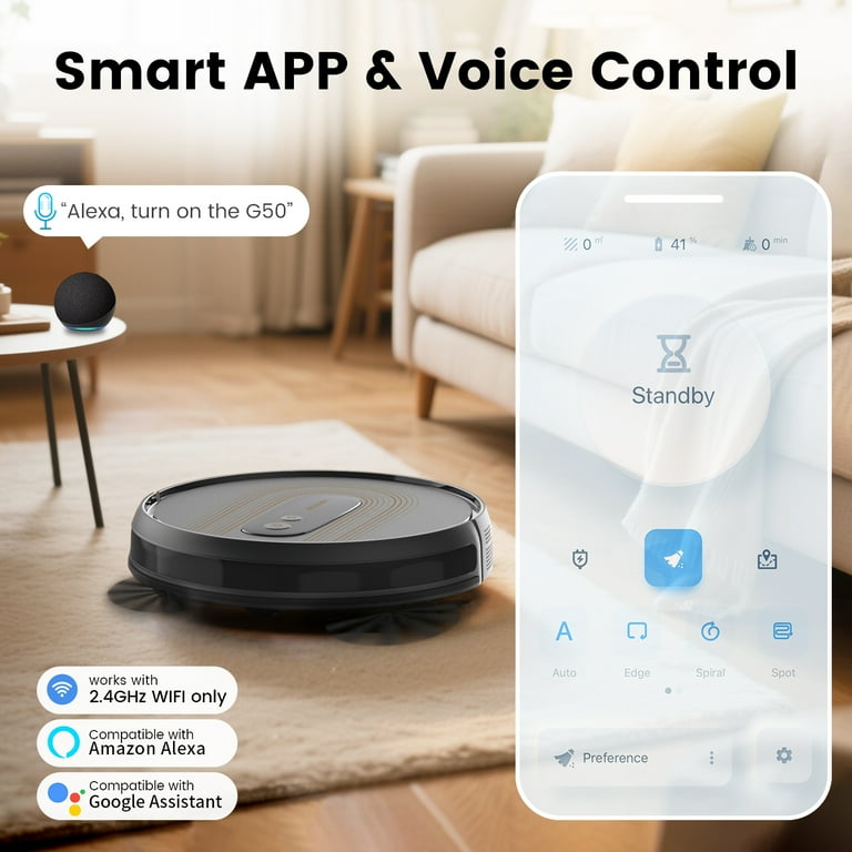 2025Upgrade) AIRROBO®G50 Robot Vacuum with Home Mapping,2800