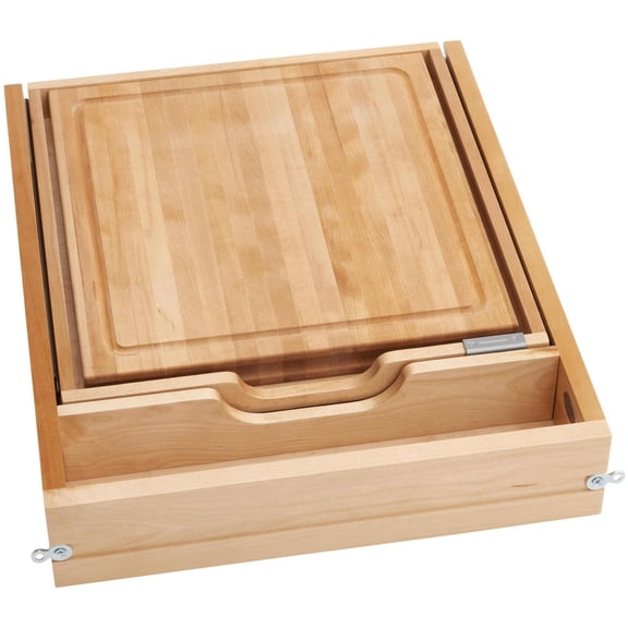 Rev-A-Shelf 4KCB-21HSC-1 Wood Classics 18" Two Level Kitchen Knife Organizer And Cutting