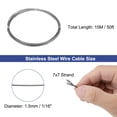 thumbnail image 2 of Uxcell 1/16" (1.5mm) 50ft (15M) 304 Stainless Steel Cable Wire Rope 7x7 Strands, 2 of 5