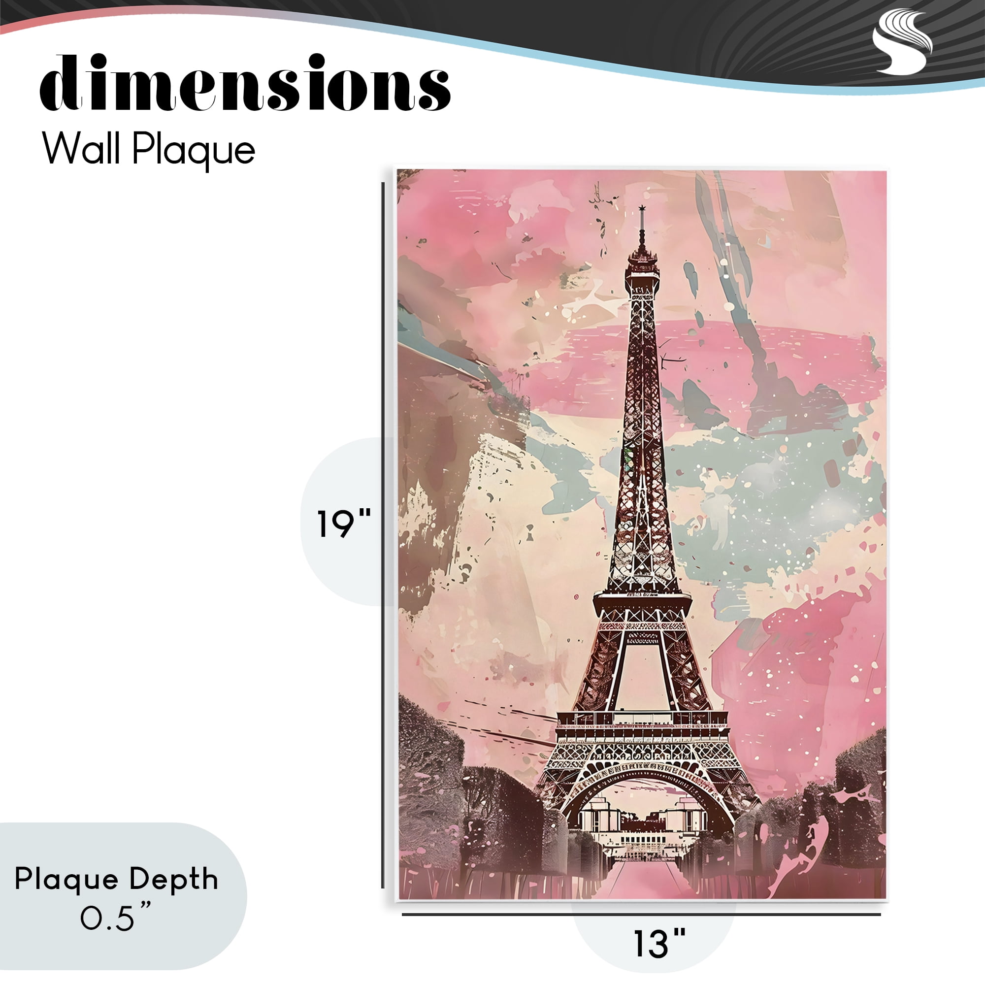 Stupell Industries Parisian Tower Pink & Blue Wall Plaque Art, design by Creative Studio