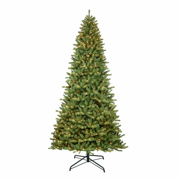 Puleo International Clear 1000 Prelit Incandescent Green Full Berkshire Fir Artificial Christmas Tree, 10'
