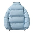 thumbnail image 3 of GuangCheng Mens Hoodless Coats Thick Fleece Puffer Zipper Stand Collar Winter Warm Jackets, 3 of 3