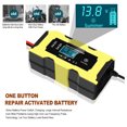 thumbnail image 2 of Tignapoo Smart Pulse 12V 6A Battery Charger for Car and Motorcycle with EU/US/UK Plug Options, Yellow Plastic Design, 65cm Output & 85cm Input Cables, AC110-220V Input, DC13.8-15.5V Output, Suitable, 2 of 6