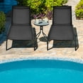 thumbnail image 2 of Costway Outdoor Adjustable Chaise Lounge Patio 6-Position Recliner with Wheels Black, 2 of 7