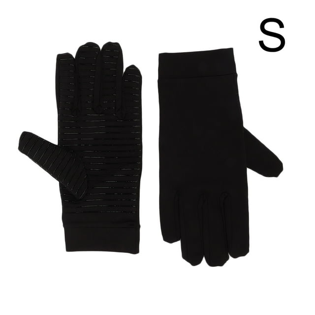 1 par de guantes de fibra de cobre para aliviar el dolor articular y la artritis, guantes terapéuticos de dedos completos para hombres y mujeres.