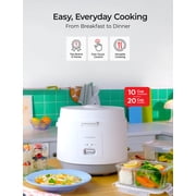 CUCKOO Basic Rice Cooker 10-Cup Uncooked / 20-Cup Cooked, Large Rice Maker and Warmer with Nonstick Inner Pot, Easy to Use with Auto Keep Warm, Includes Steam Tray, White (CR-1095)
