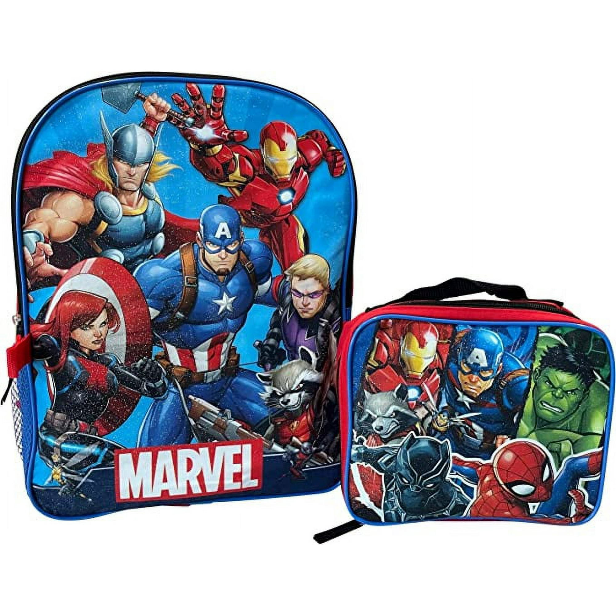 Marvel Avengers 15" Backpack With Removable Lunch Box Set