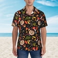 thumbnail image 4 of Lsque Owl And Leaves pattern Hawaiian Shirt for Men, Unisex Summer Beach Casual Short Sleeve Button Down Shirts-X-Large, 4 of 9