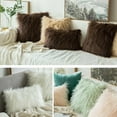 thumbnail image 5 of Soft Long Shaggy Faux Fur Throw Pillow Covers,Soft Plush Cushion Cover,Square Throw Pillowcases for Sofa Couch,18" x 18", 5 of 9