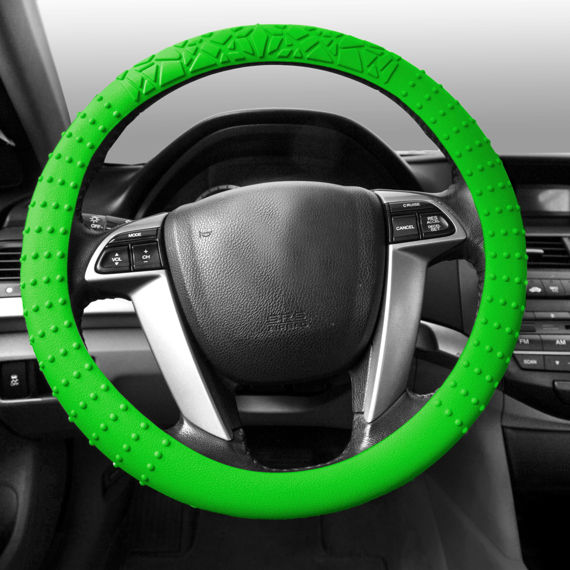 38cm Auto Car Silicone Steering Wheel Cover Anti-Slip Nib Sturdy Massage Grip 