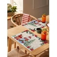 thumbnail image 5 of Placemats 1 Pack, Beige Christmas Woven Placemat, Linen Place Mats for Kitchen/Dining Tables, Xmas Tree Gnomes Poinsettia Snowflake Washable Table Mats for Party, 5 of 8